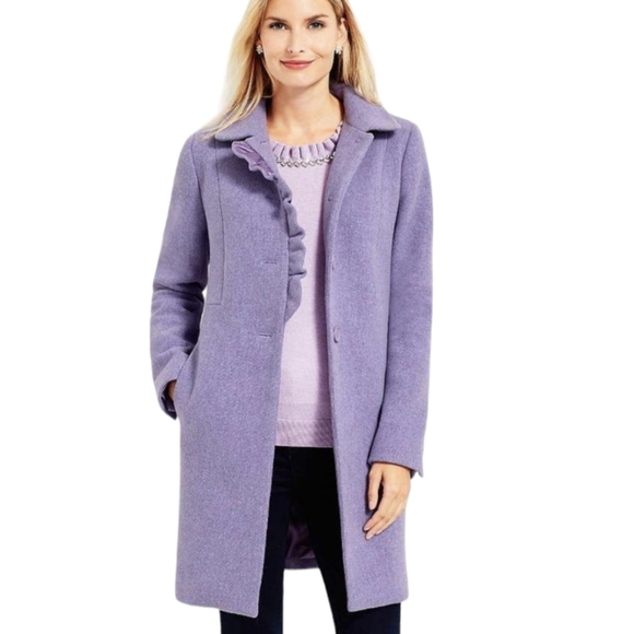 Talbots Albury Wool Ruffle Coat - Picture 2 of 7